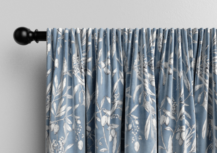 Aviary Velvet, Denim - Made to Measure Curtain - Image 9